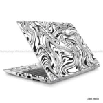 Abstract black and white laptop sticker for all laptop sizes