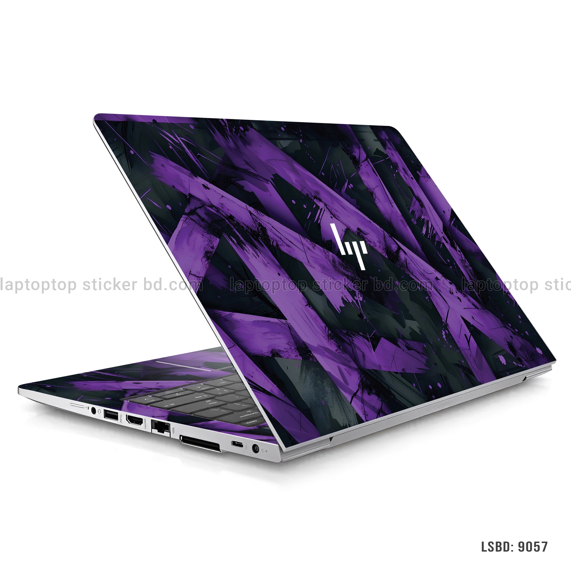 Purple abstract art laptop sticker for all laptop sizes