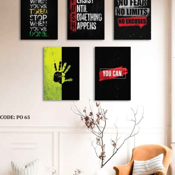 Motivational PVC Wall Poster Set