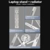 Metal Foldable Laptop Stand With Detachable Fan- Portable, Non-Slip Base, Adjustable - Image 7